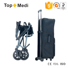 Cadeira de rodas de transporte de alumínio de fácil dobragem e transporte